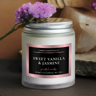 Élégant Noir & Rose Gold Produit Étiquette d'embal