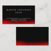 Élégant noir rouge Carte de visite élégant (Devant / Derrière)