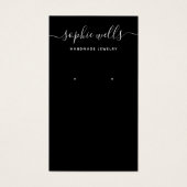 Élégant noir Script QR Code Eear Display (Devant)