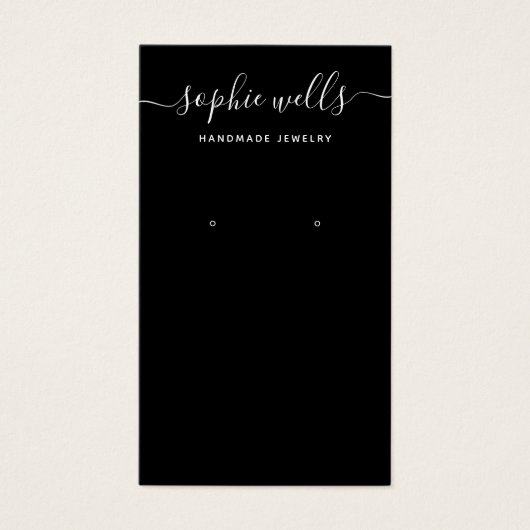 Élégant noir Script QR Code Eear Display (Devant)