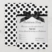ÉLÉGANT NOIR SPOT BACHELORETTE PARTI INVITATION (Devant / Derrière)
