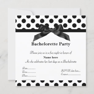 ÉLÉGANT NOIR SPOT BACHELORETTE PARTI INVITATION