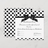 ÉLÉGANT NOIR SPOT BACHELORETTE PARTI INVITATION (Devant / Derrière)