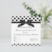 ÉLÉGANT NOIR SPOT BACHELORETTE PARTI INVITATION (Debout devant)