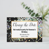 ÉLÉGANT NOIR TACHE PASTEL CHANGER LA DATE RSVP (Debout devant)