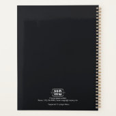 Élégant Noir Thème Moderne Monogramme Nom Initiale (Dos)
