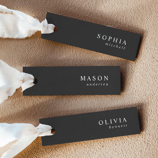 Elegant Noir Trouwnaam Plaats Kaarten