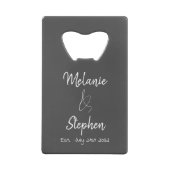 Élégant Nom de couple Date Script Typographie Gris (Dos)