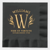 Elégant nom de famille feuille Monogram Motto (Recto)