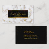 Élégant nom de marbre blanc or - Carte de visite (Devant / Derrière)