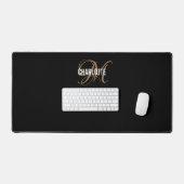 Élégant nom de monogramme en or noir (Clavier et souris)