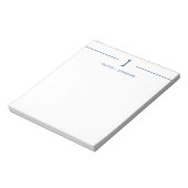 Élégant nom de monogramme Marine Bloc-notes blanc (Tourné)
