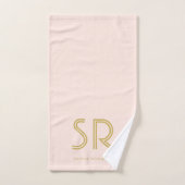 Élégant nom de monogramme rose pâle (Serviette à main)