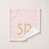 Élégant nom de monogramme rose pâle (Gant de toilette)