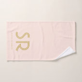 Élégant nom de monogramme rose pâle (Serviette à main)