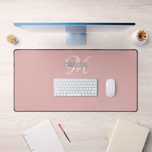 Élégant nom de monogramme rose pâle