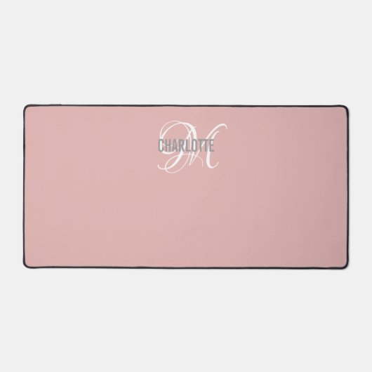 Élégant nom de monogramme rose pâle (Recto)
