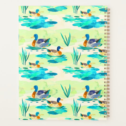 Élégant nom de script canards turquoise Recette (Dos)