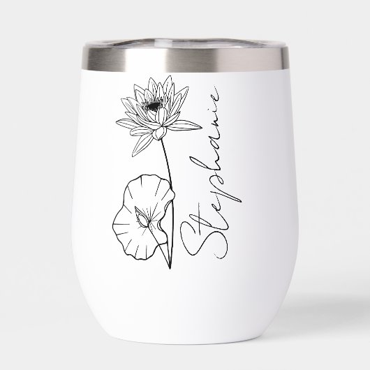 Élégant nom de script Lotus Juillet Mois de naissa (Arrière)