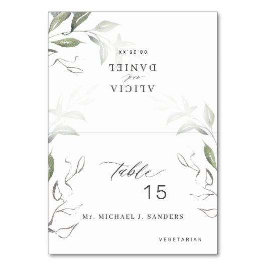 Elégant nom d'invité mariage carte place (Par défaut)