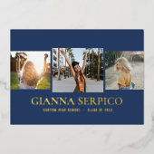 Élégant nom du diplômé Invitation de la Foil dans  (Recto)