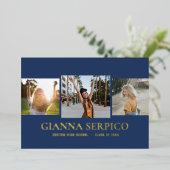 Élégant nom du diplômé Invitation de la Foil dans  (Debout devant)