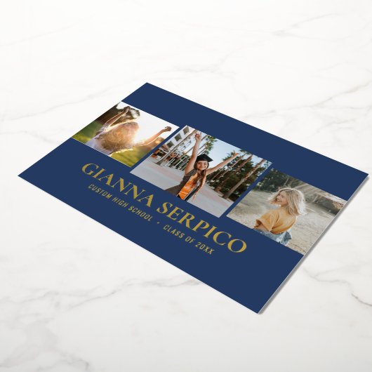 Élégant nom du diplômé Invitation de la Foil dans  (Rotation)