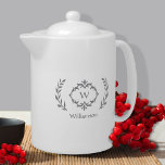 Élégant Nom du monogramme Wreath moderne Gris et b<br><div class="desc">Personnalisez votre cuisine avec notre nom monogrammé élégant et le design luxueux ultime gris et blanc de luxe initial avec une couronne de laurier unique et une option de texte personnalisée. Toutes les couleurs de ce design, y compris l'image de couronne, peuvent être changées en n'importe quelle couleur de votre...</div>