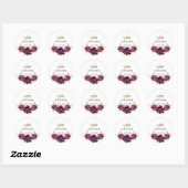 Élégant nom floral Date Mariage Sticker (Feuille)