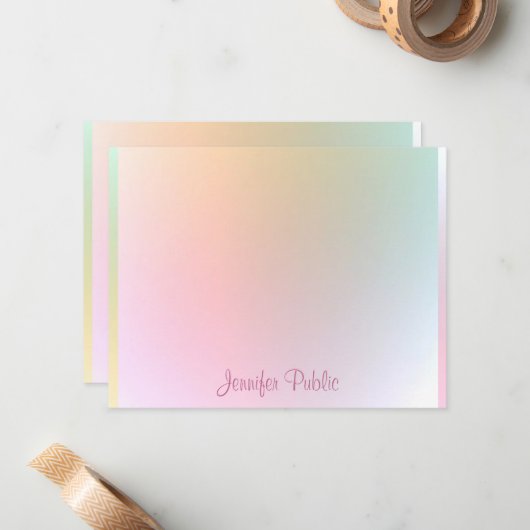 Élégant nom manuscrit de script Modèle coloré (Devant/Arrière en situation)