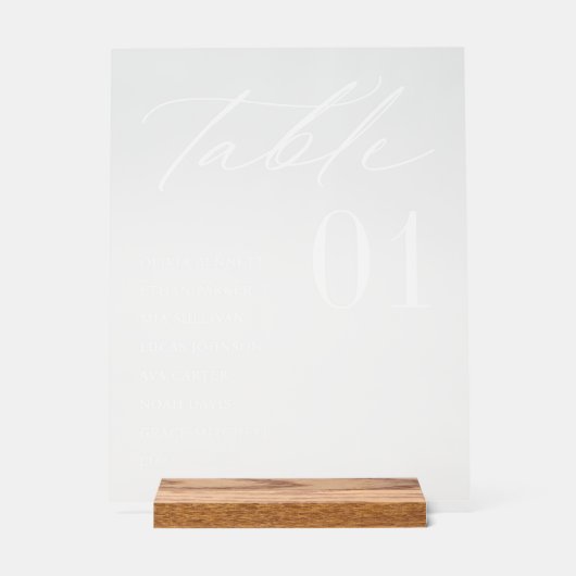 Élégant Nom minimal d'invité Numéro de table d'ass (Recto)