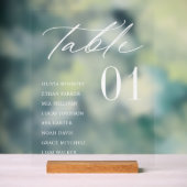 Élégant Nom minimal d'invité Numéro de table d'ass (Neutre)
