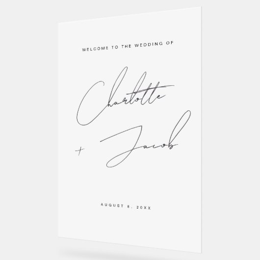 Élégant Nom Moderne écriture Bienvenue Mariage giv (Angle)