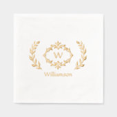 Élégant nom Monogramme Fancy Wreath White Gold (Recto)