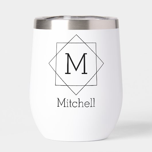 Élégant Nom Monogrammé Personnalisé (Arrière)