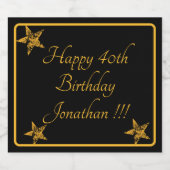 Elégant Nom Or Joyeux Anniversaire Beer Étiquette (Étiquettes simples)