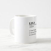 Élégant Nom Personnalisé Définition Gift Mug (Devant gauche)