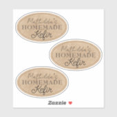 Élégant nom personnalisé Étiquettes Kefir faits ma (Feuille)