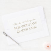 Élégant nom personnalisé Gold Bookplate Étiquette (Enveloppe)