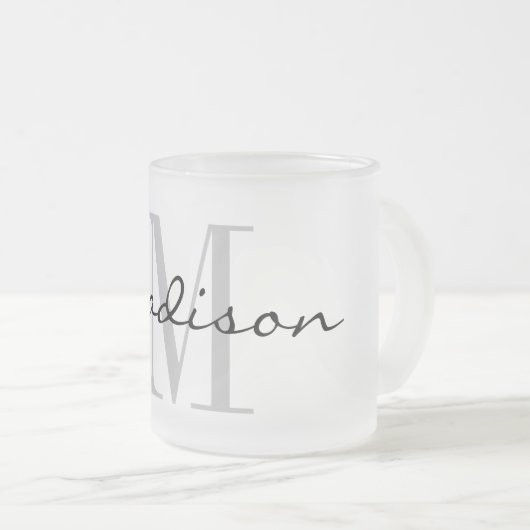Élégant nom personnalisé monogramme de la tasse de (Devant droit)