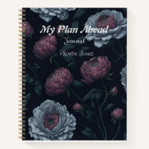 Élégant nom personnalisé Peonies Carnet Journal