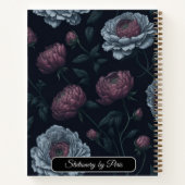 Élégant nom personnalisé Peonies Carnet Journal (Dos)