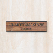 Élégant Nom Plaque Grain de bois Panneau de porte  (Devant)