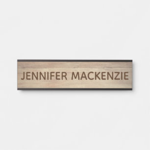 Élégant Nom Plaque Grain de bois Panneau de porte 