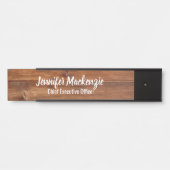 Élégant Nom Plaque Grain de bois Panneau de porte  (Devant)