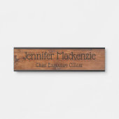 Élégant Nom Plaque Grain de bois Panneau de porte  (Devant)