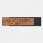 Élégant Nom Plaque Grain de bois Panneau de porte  (Devant)