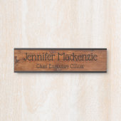 Élégant Nom Plaque Grain de bois Panneau de porte  (Devant)