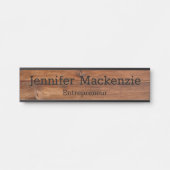Élégant Nom Plaque Grain de bois Panneau de porte  (Devant)