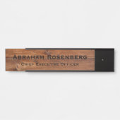 Élégant Nom Plaque Grain de bois Panneau de porte  (Devant)